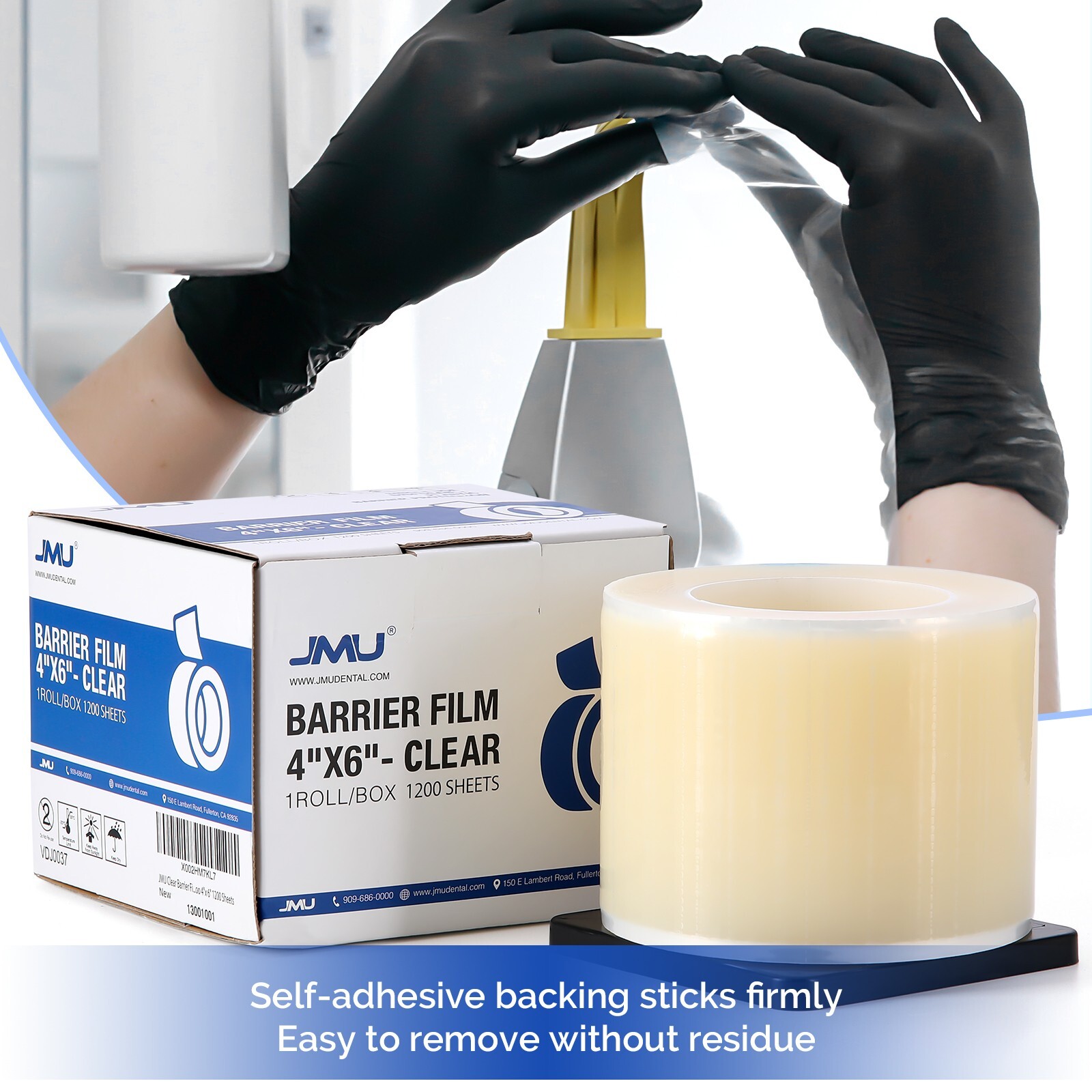 8 Rolls JMU Dental Barrier Film Sticky Wrap Clear 4″ x 6″ 1200 Sheets