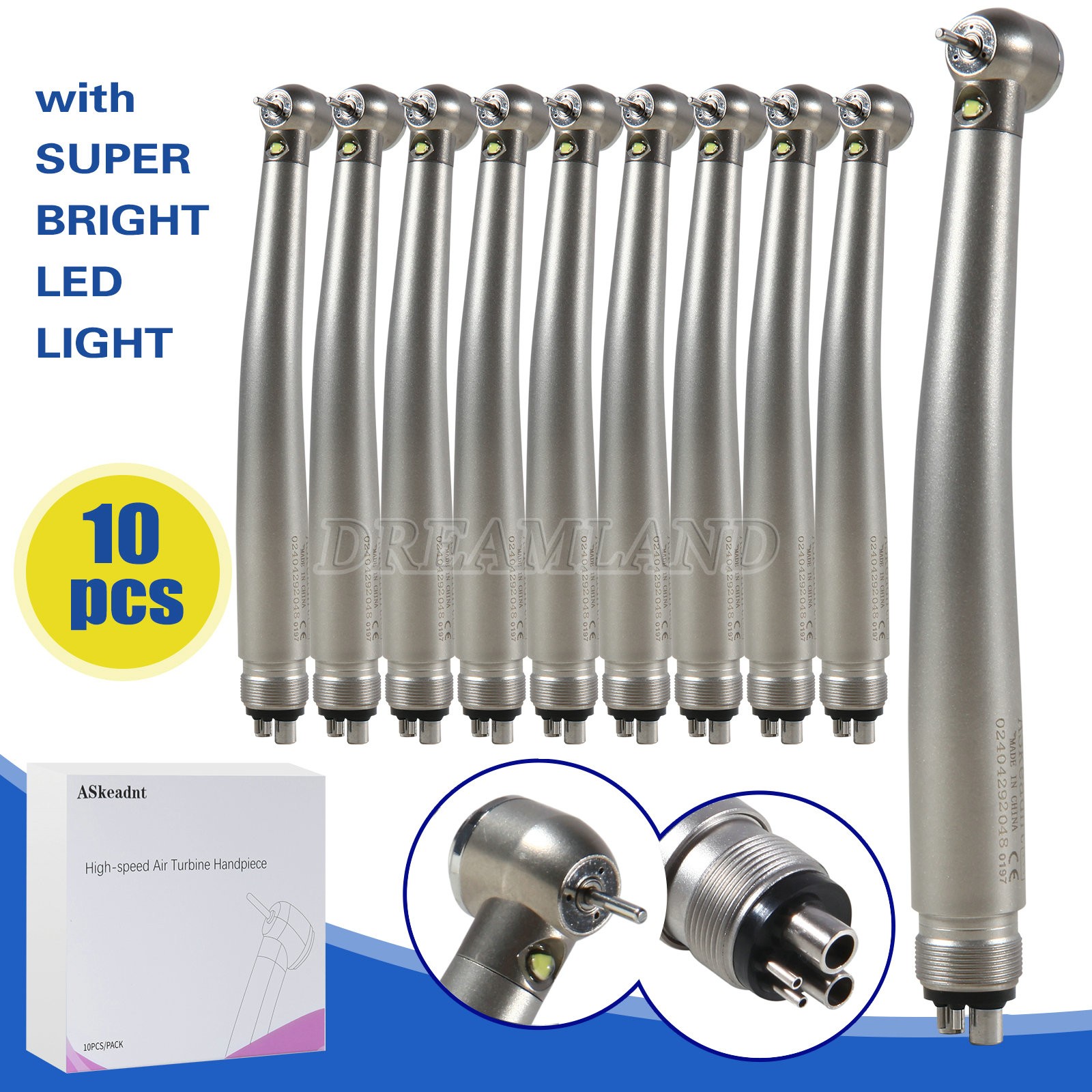 50 Dental Diamond Burs Tooth Drills Ball Round for High speed Handpiece Turbine