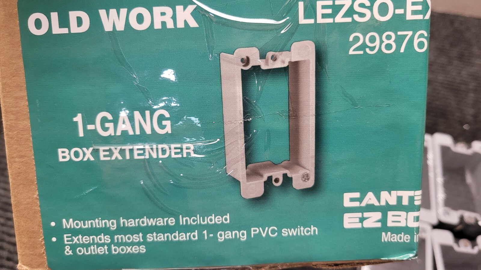 Box of 10 -CANTEX Plastic Old Work Interior Wall Electrical Box Mounting