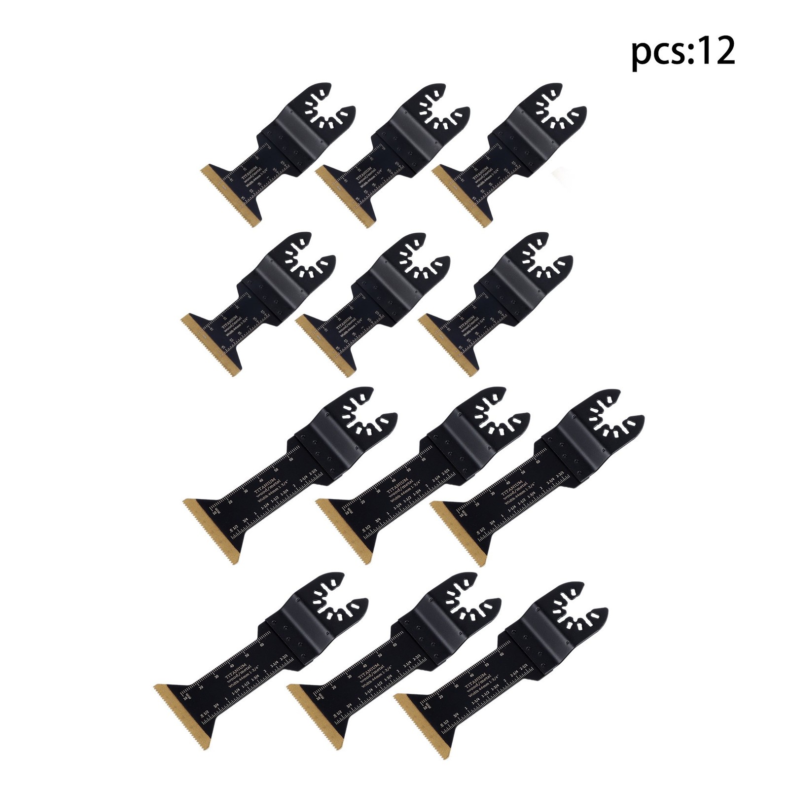 12 PCS Universal Titanium Oscillating Saw Blades Extended Titanium Plated Blades
