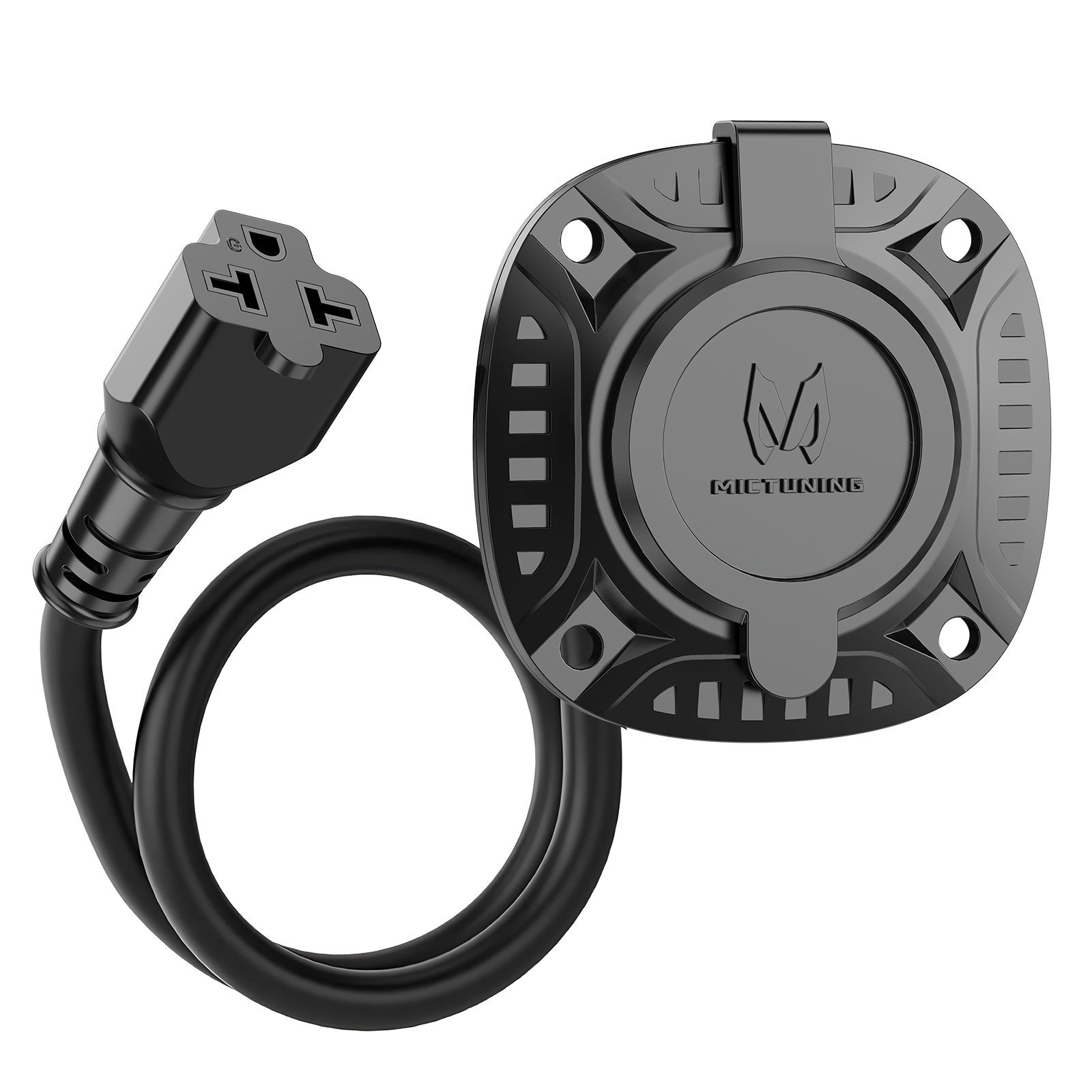 5-in-1 125V 20Amp 12AWG AC Plug Port Adapter w/18″ Cord for RV Shore Power Inlet