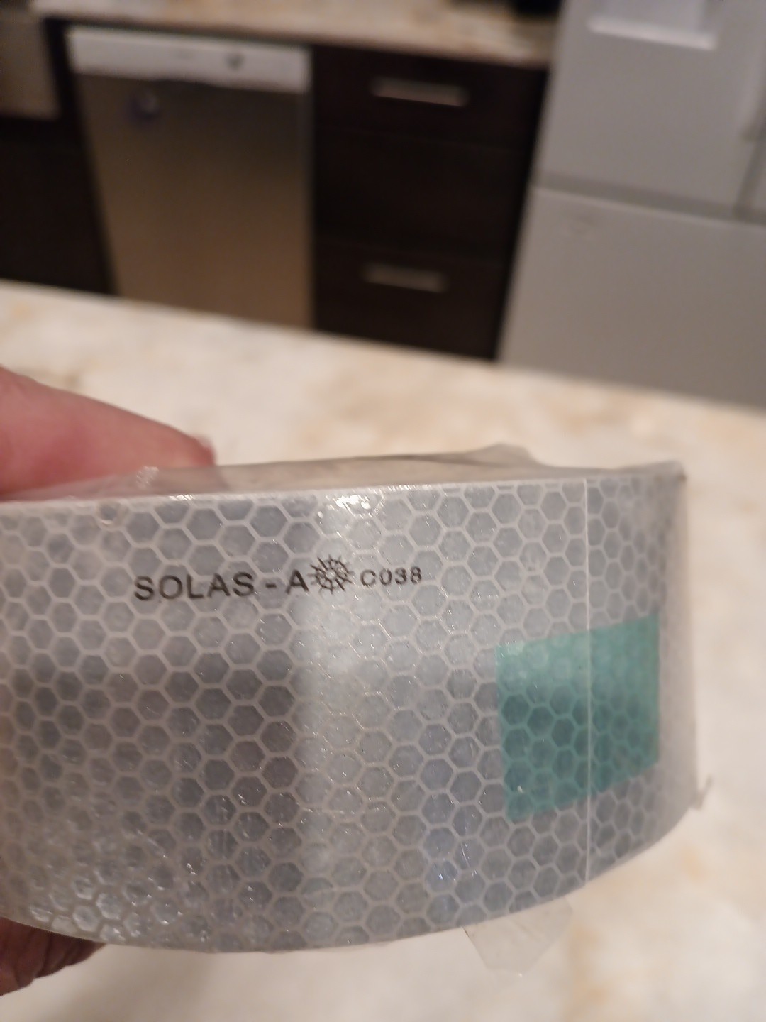 SOLAS Grade Marine Reflective Tape Conspicuity Safety Warning Silvery White 2×75
