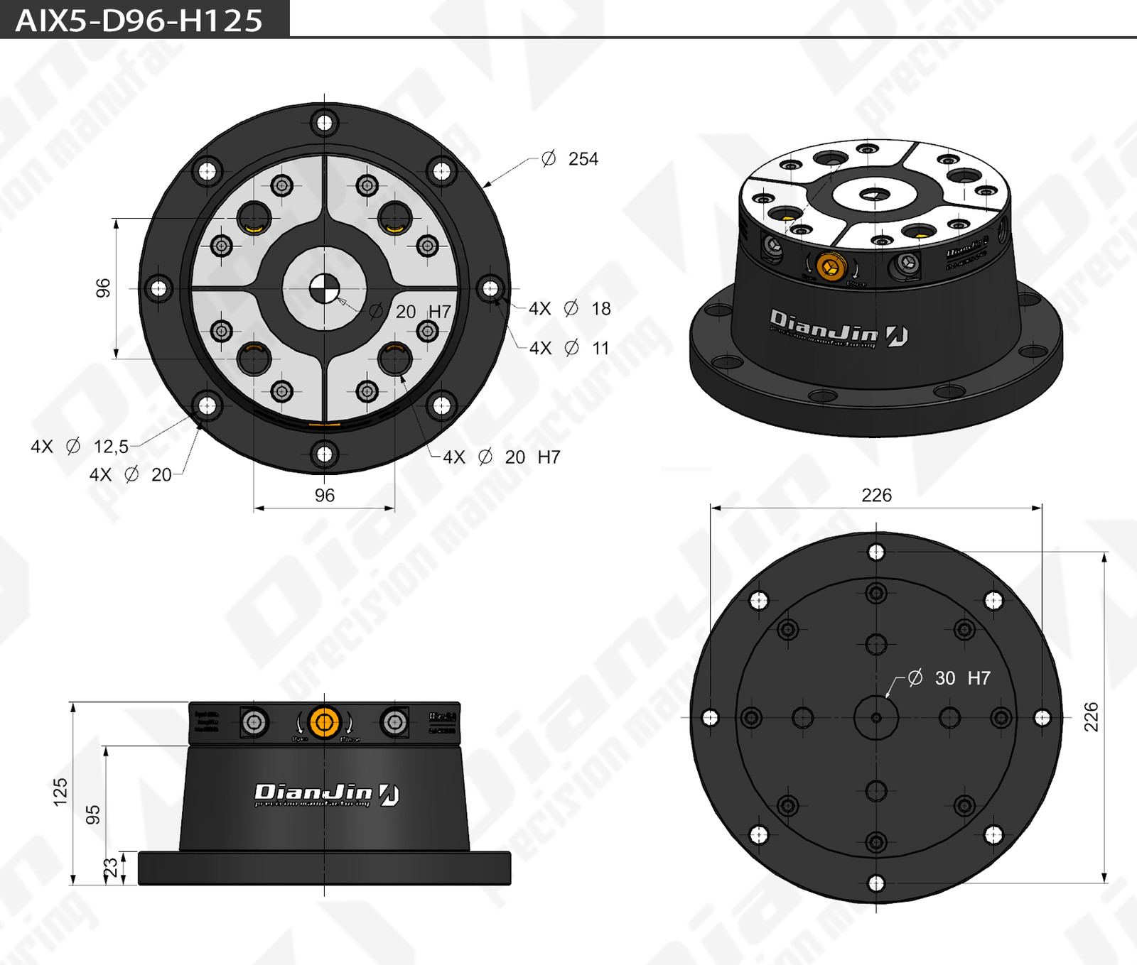 Four/ five-axis clamp self-centering vise quick-change four-axis L bridge plate