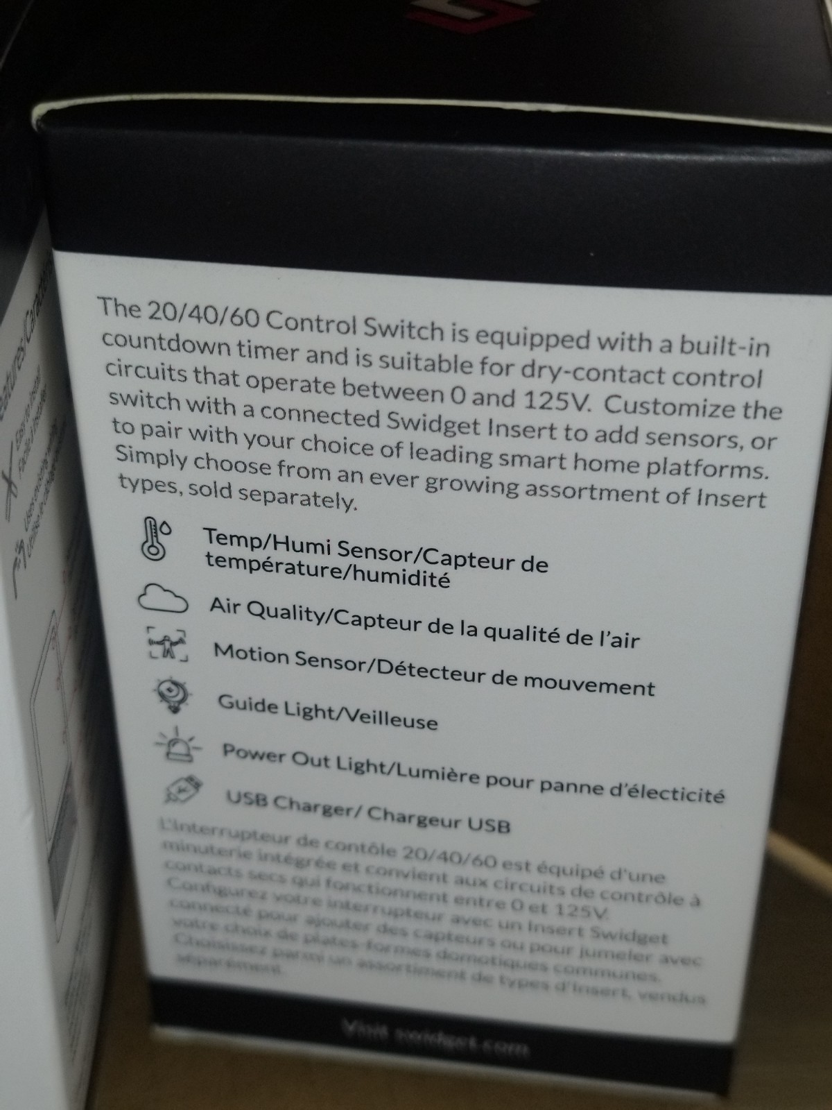 Swidget 20/40/60 Control Switch Customizable Dry Contact Timer
