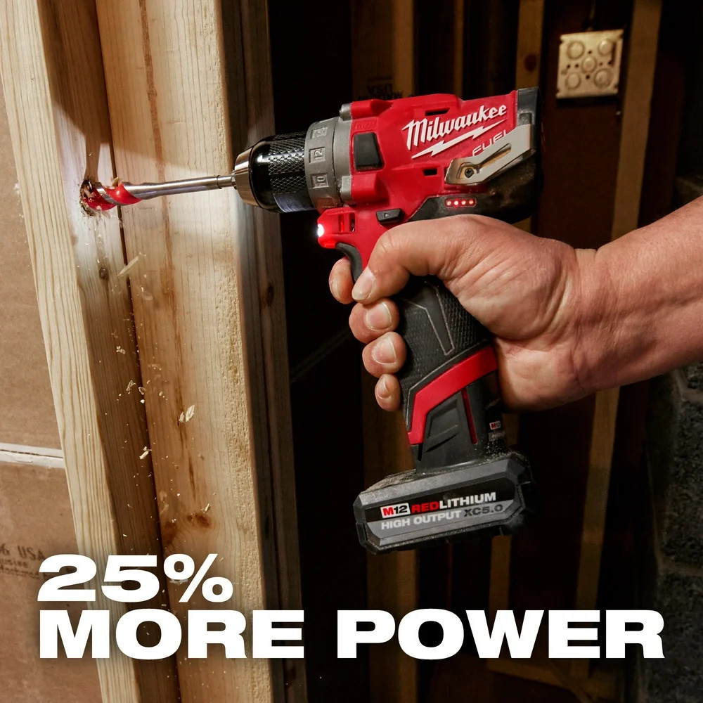 Milwaukee 3497-22X5 M12 FUEL 12V 2-Tool Cordless Combo Kit w/ 5AH Battery