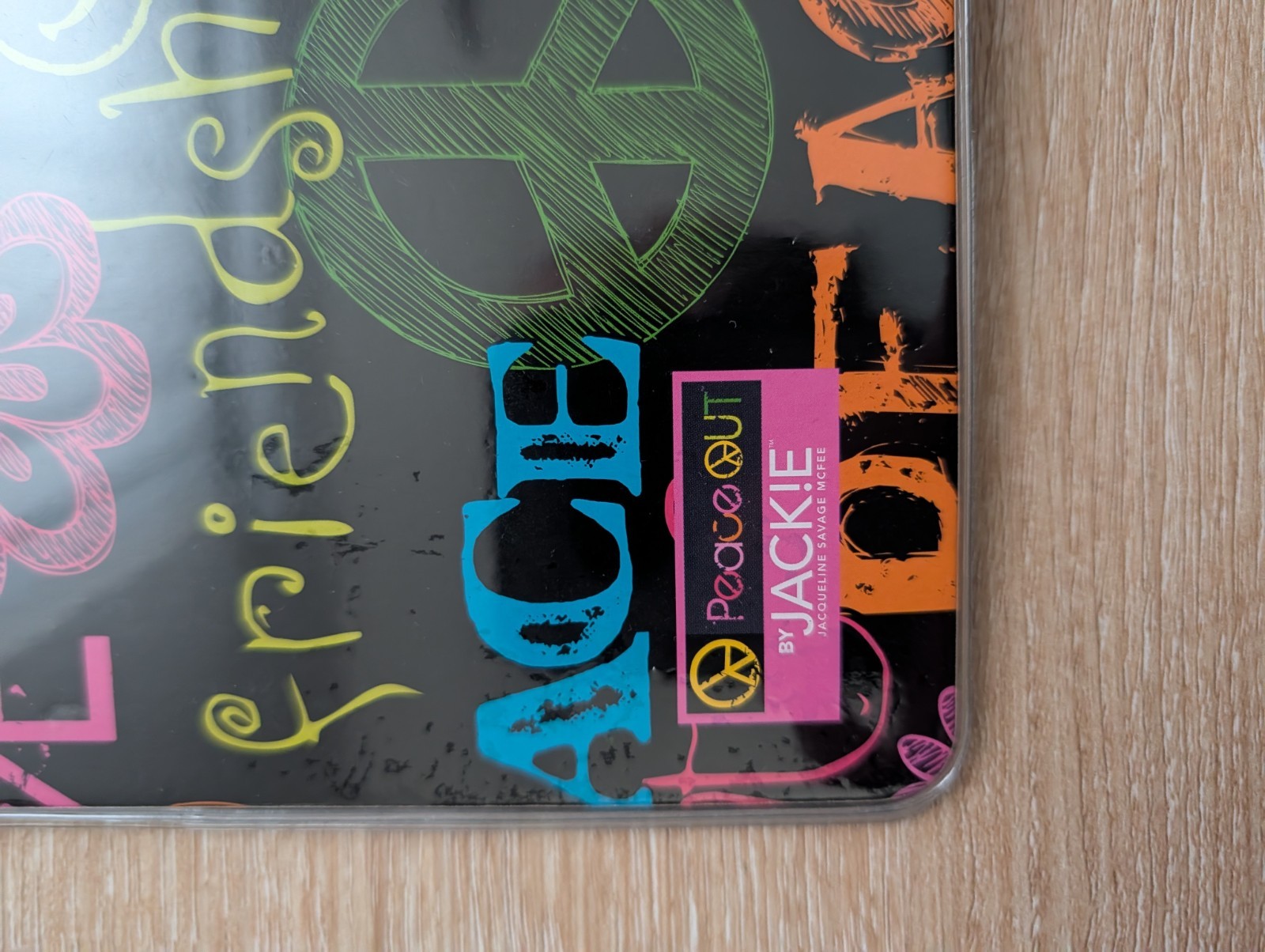 Jackie Peace Out Daily Use Binder Clear Overlay Plastic Black Multicolor 3-Ring