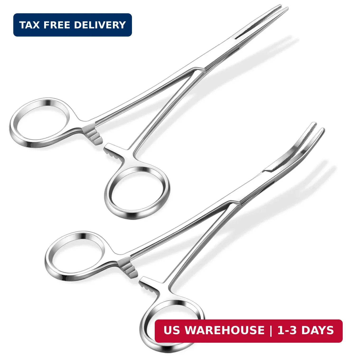 BBTO Hemostat Curved and Straight Hemostat Forceps Piercing Pliers Forceps, Stai
