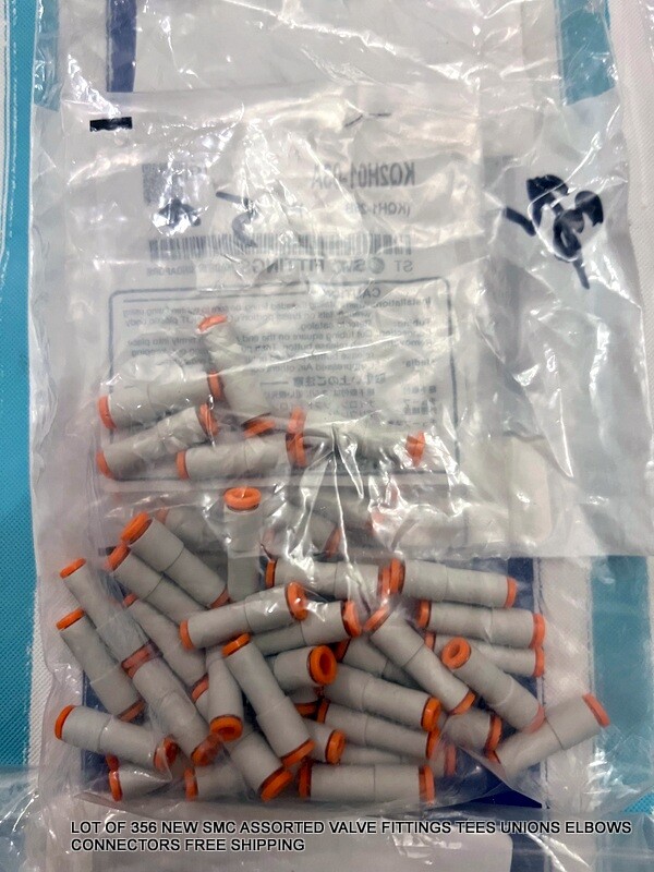 356 NEW SMC ASSORTED VALVE FITTINGS TEES UNIONS ELBOWS CONNECTORS FREE SHIPPING