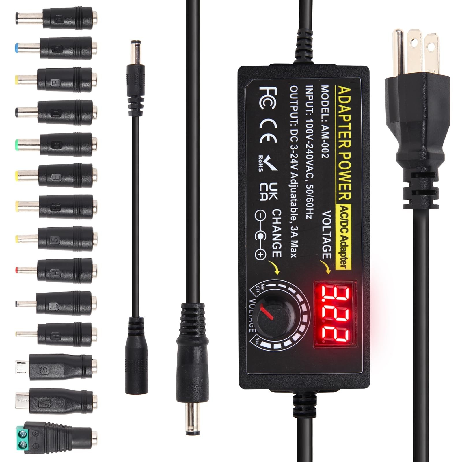 3V ~ 24V 3A 72W Power Supply Adjustable 3V 5V 6V 9V 12V 15V 16V 18V 19V 20V 2…