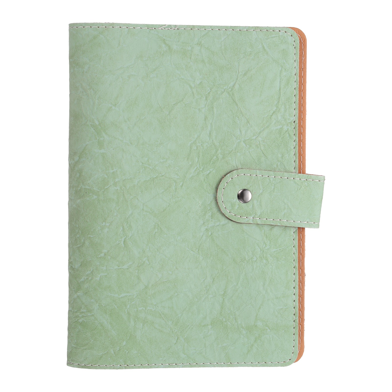 A6 Textured PU Leather Binder Protector, 6 Ring Waterproof Binder Cover, Green