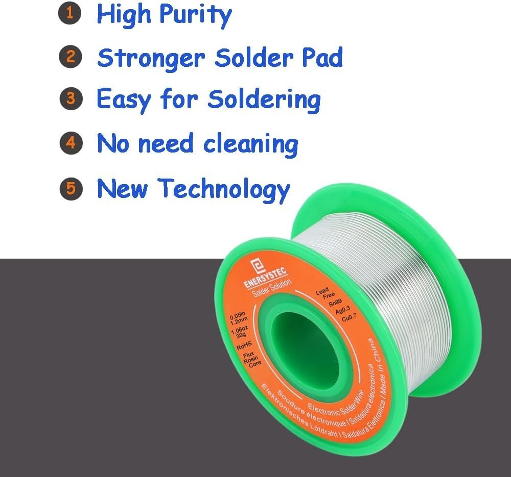 Solder Wire Lead Free Rosin Core Flux 0.8Mm Electric Solder Fine Sn99 Ag0.3 Cu0.