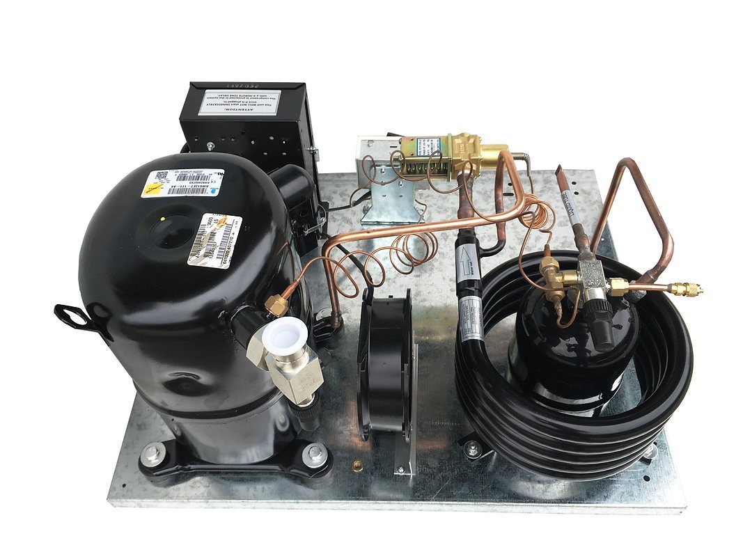 Water-Cooled QTAWA2460ZXD Condensing Unit, 1-1/2 HP, Low Temp R404A, 220V/1PH