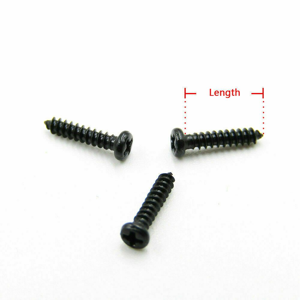 Black Small Self Tapping Screws Phillips Pan Head M1 M1.2 M1.4 M1.5 M1.6 M1.7 M2