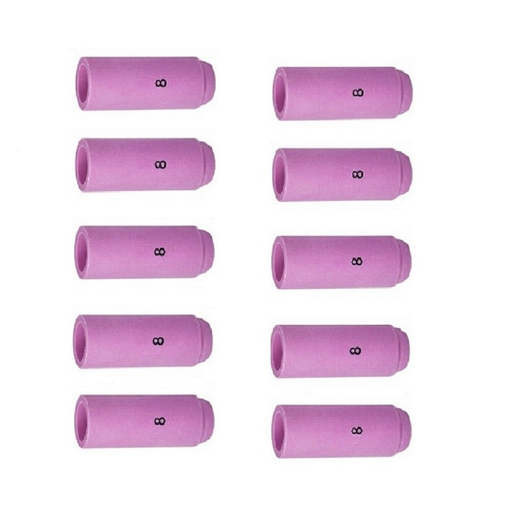 TIG Ceramic Cup 10N46 #8 Welding ALUMINA Nozzle 1/2″ Fits TIG 17, 18, 26 Qty 10