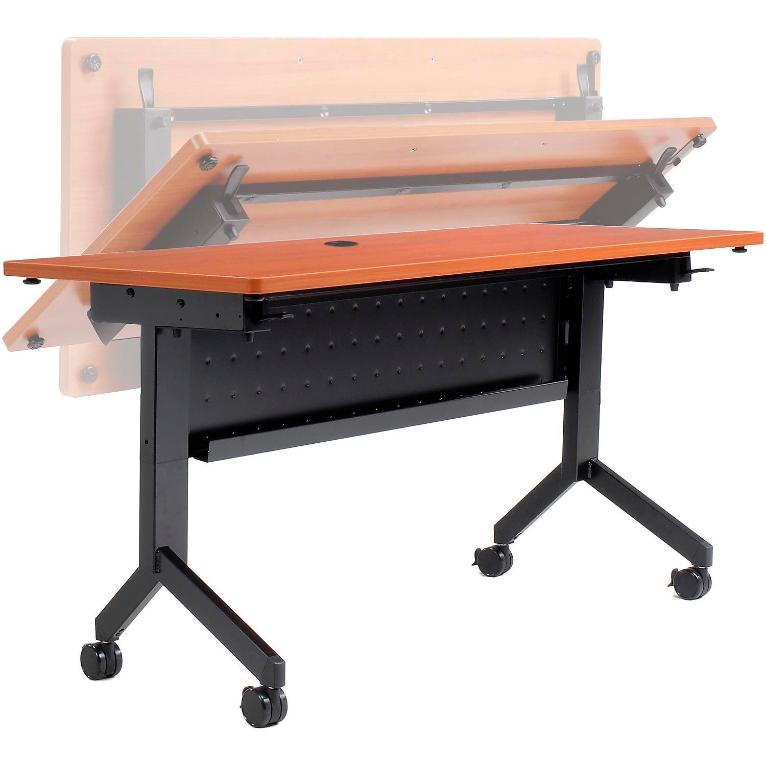 Global Industrial Flip-Top Training Table 60″ x 24″ Cherry