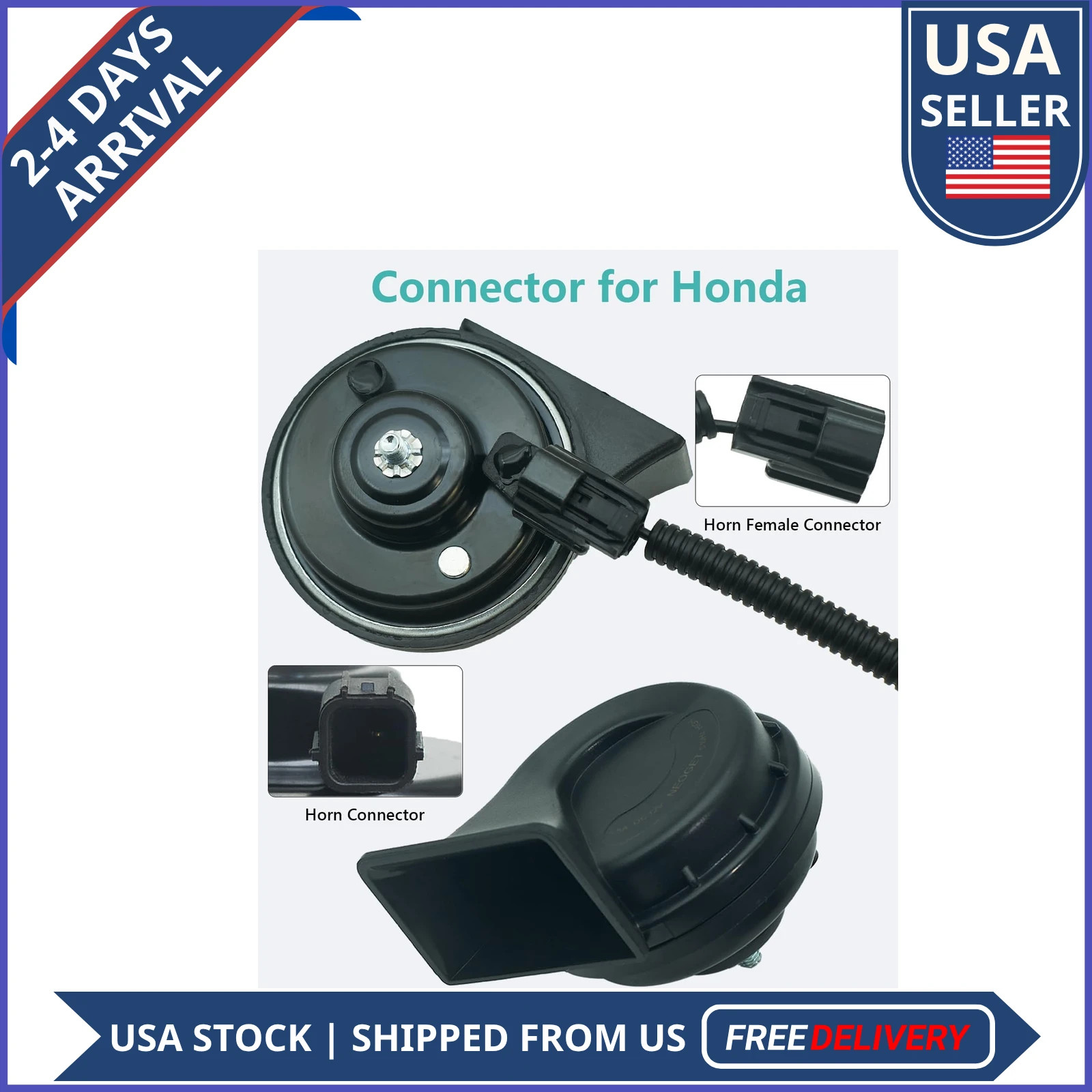 Dual Horn Upgrade Kit for Honda Civic Fit CR-Z Element Insight 1-Pin Harness