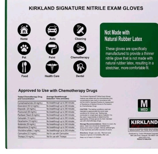 Kirkland Signature. Nitrile Exam Gloves, Medium. 400 Count