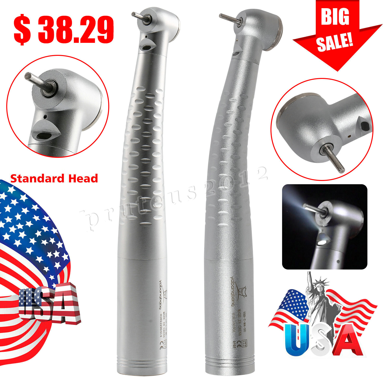 1-10 Yabangbang Dental Fiber Optic High Speed Handpiece 6Hole Connect YB6/YD6