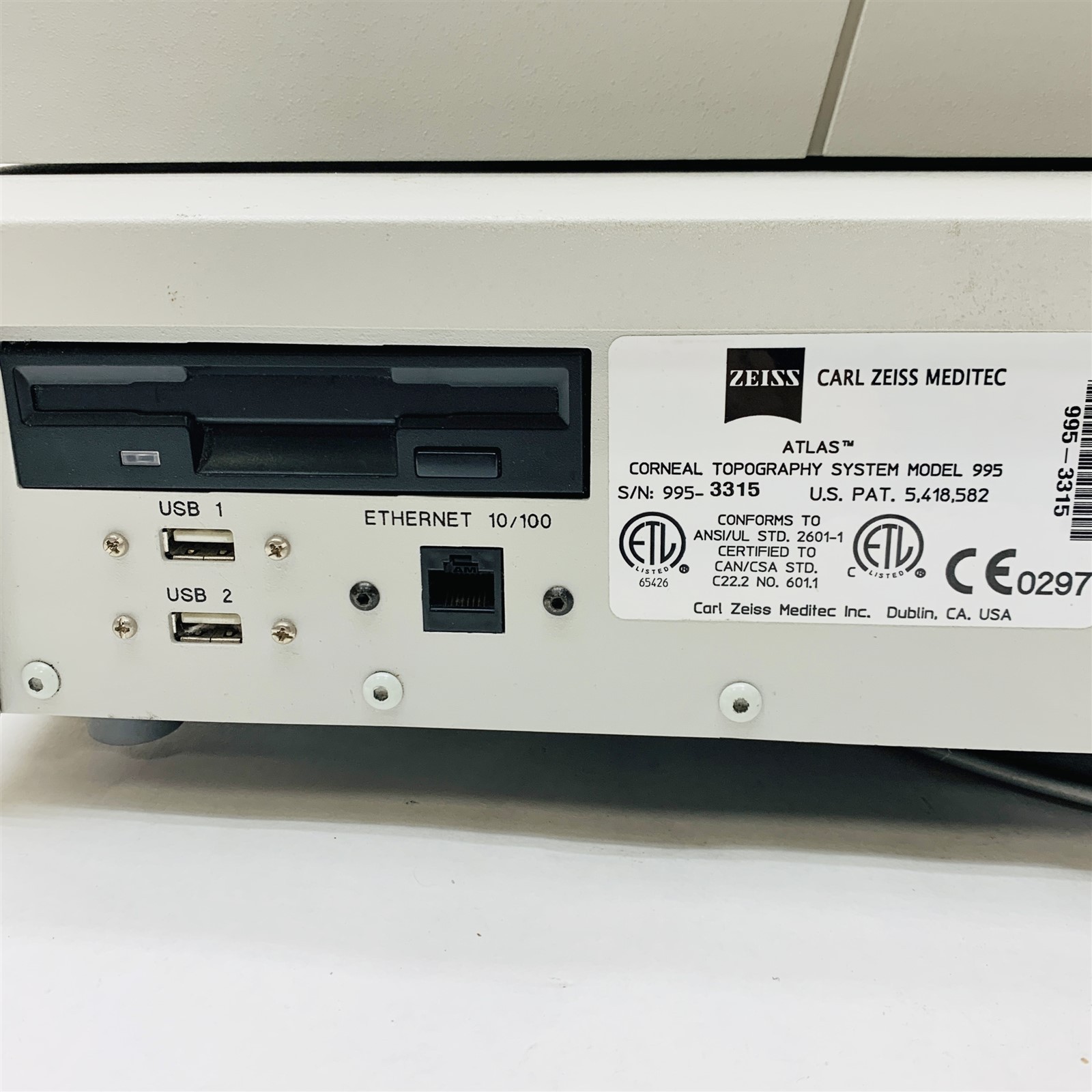 Zeiss Atlas Corneal Topographer Mapping Ophthalmic Diagnostic System 995-3315