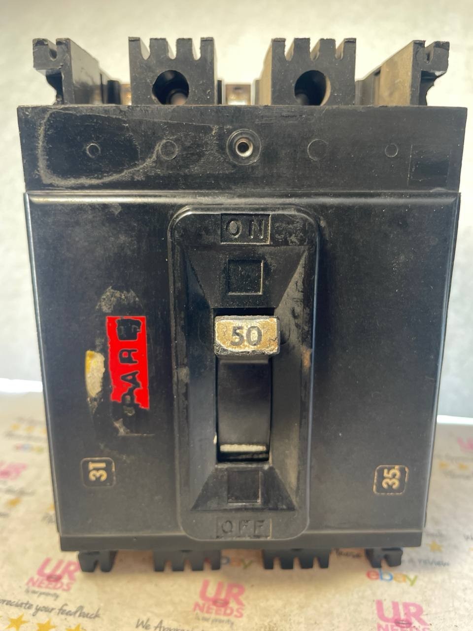 FPE Type NEF Circuit Breaker 50 Amp 480 Volt 3 Pole Used