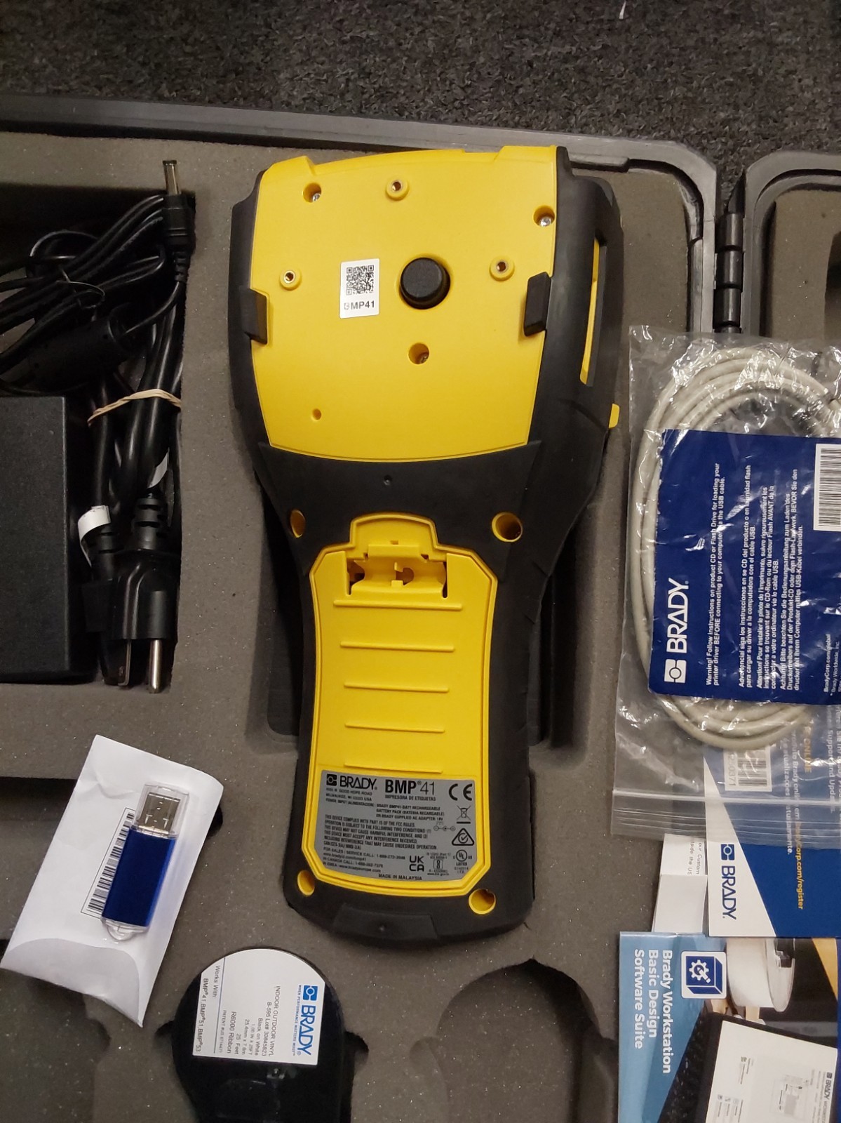 Brady BMP41 Portable Label Printer With Labels, Case, Rechargeable Battery BD