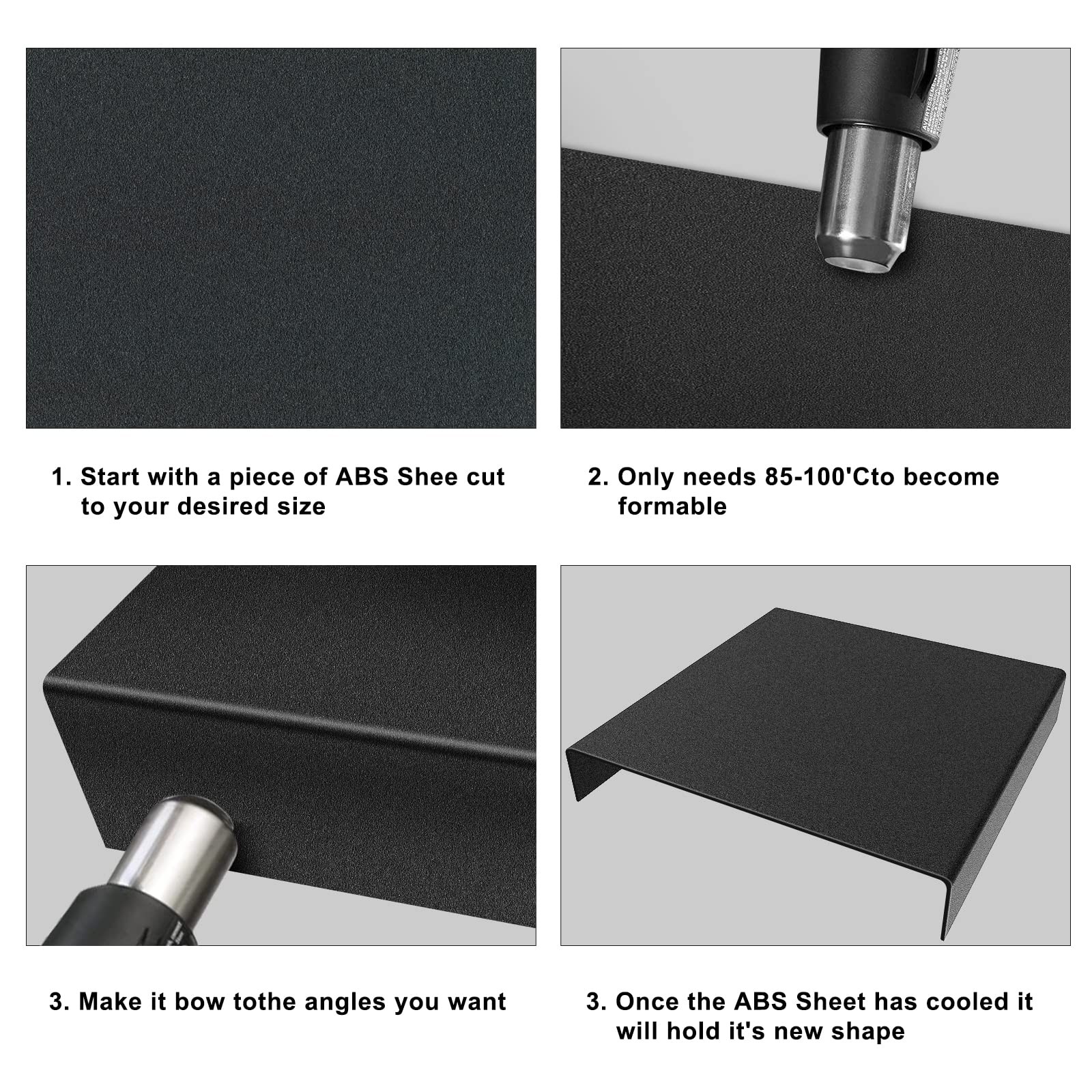 1 Pack Black ABS Plastic Sheet 12″ x 16″ 1/8″ Thick (3mm), High Tensile and I…