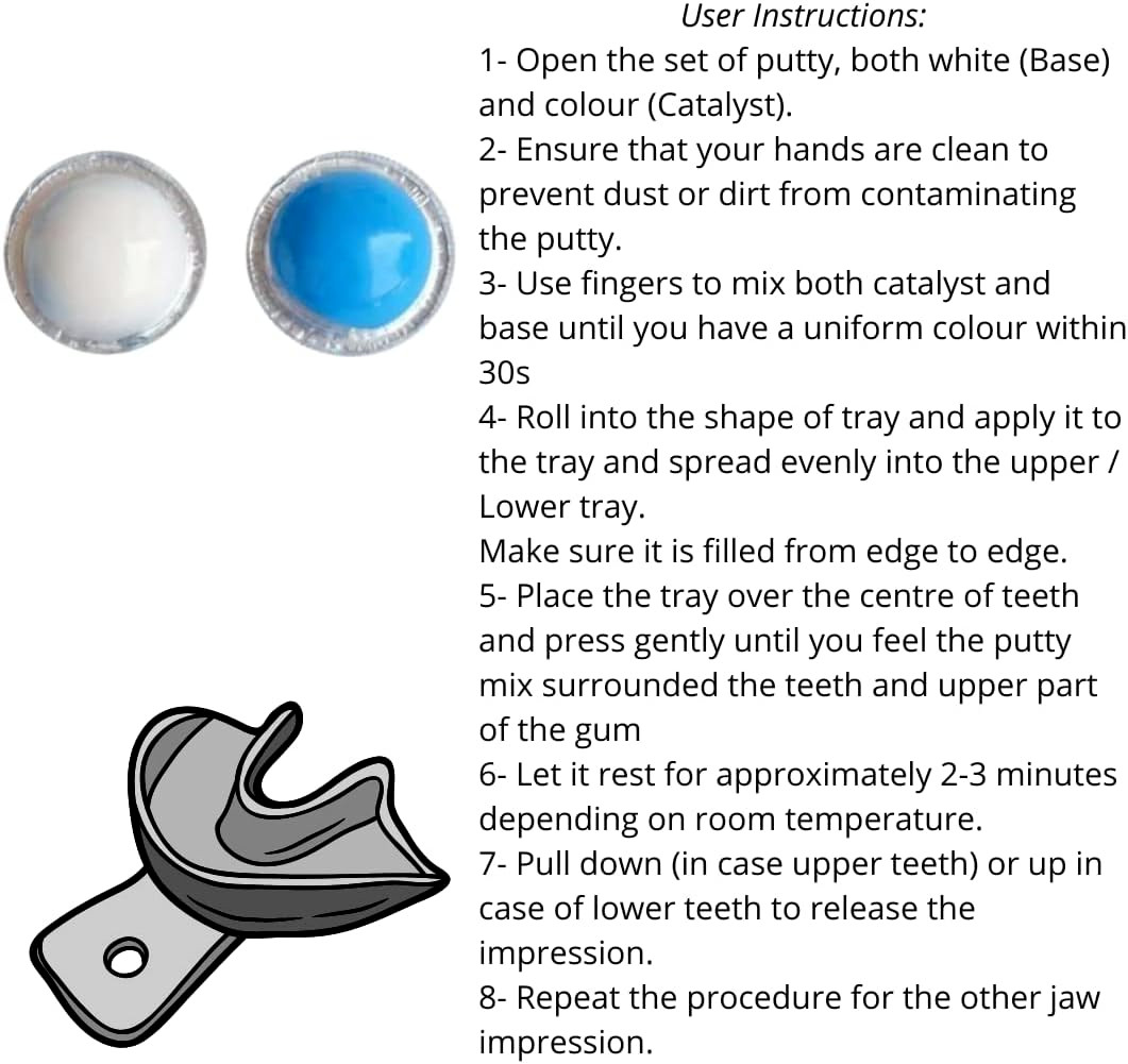 Dental Hydrophilic Firmer Teeth Impression Putty Silicon Mould Tray Autoclavable