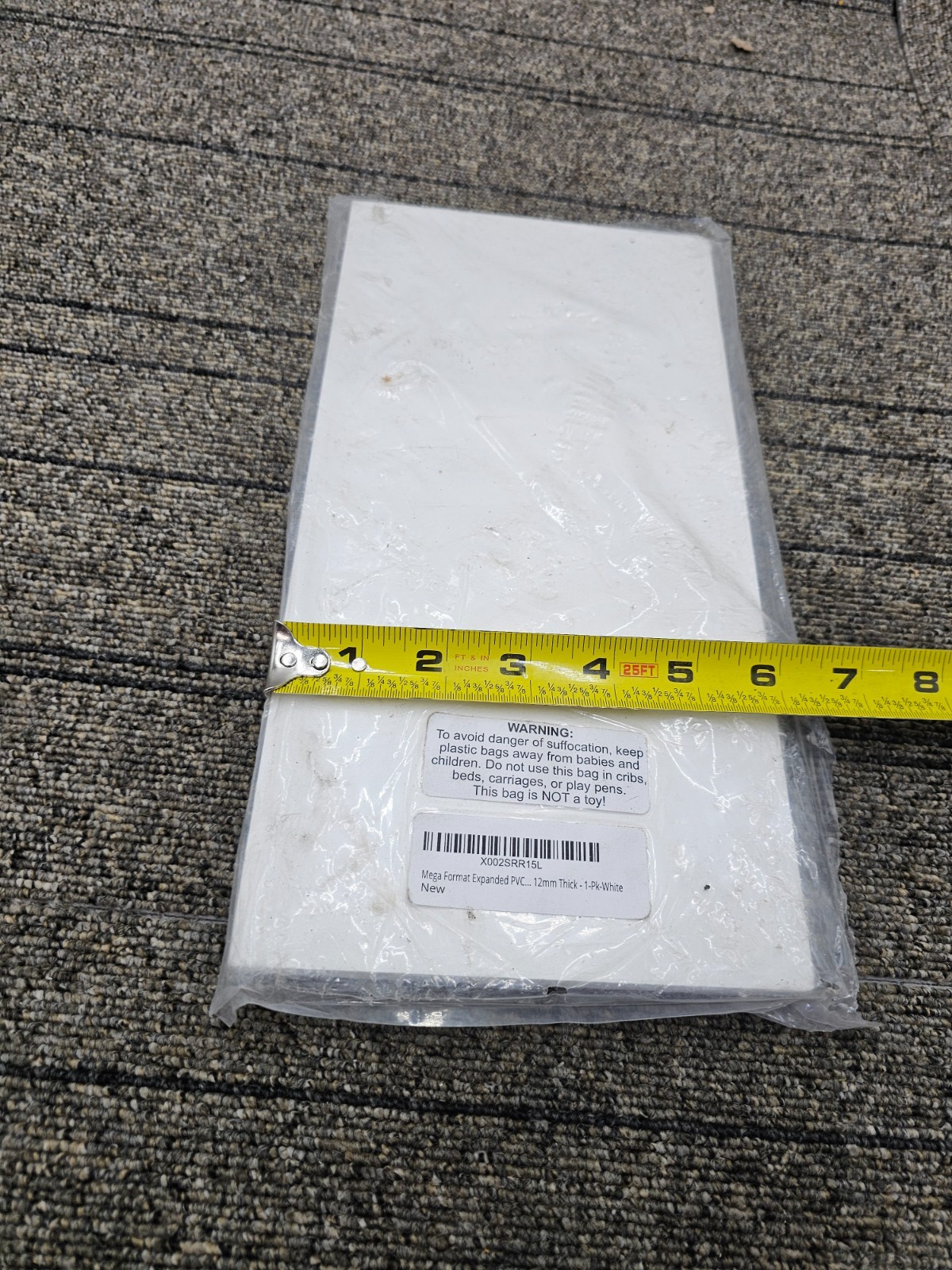 (QTY 3) Mega Format Expanded PVC Plastic Sheets 6″ X 12″ Rigid White 1/2″ Thick