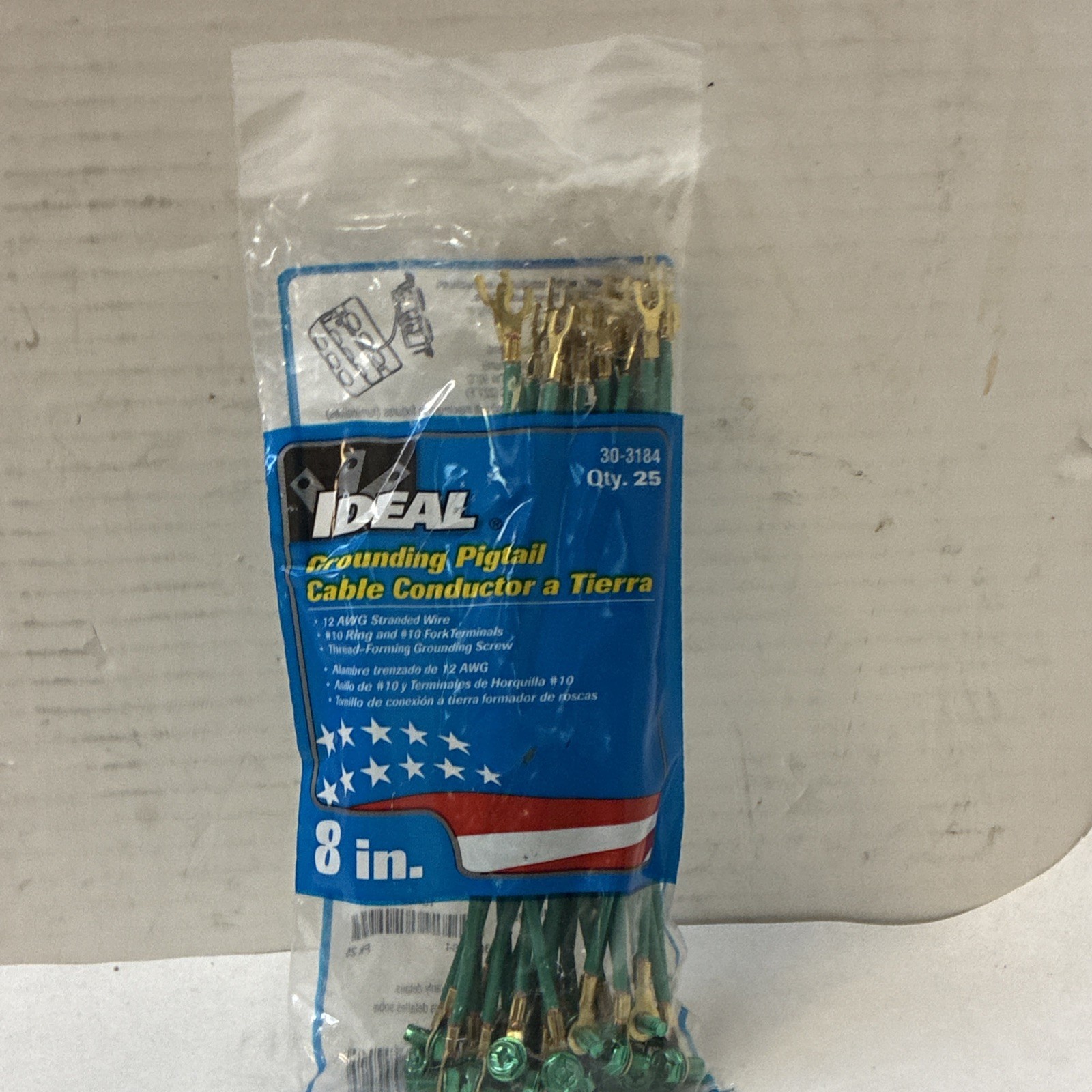 Ideal 30-3184 Grounding Tail,Fork,Green,Pk25