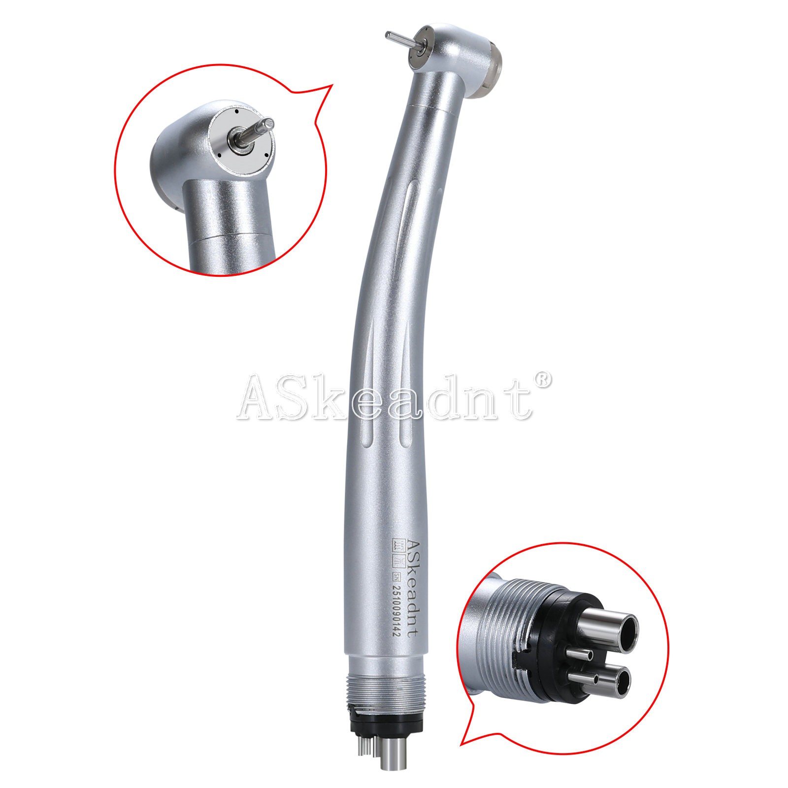 Dental High Speed Handpiece 3 Water Spray Ceramic Bearing 4 Holes ASKEADNT