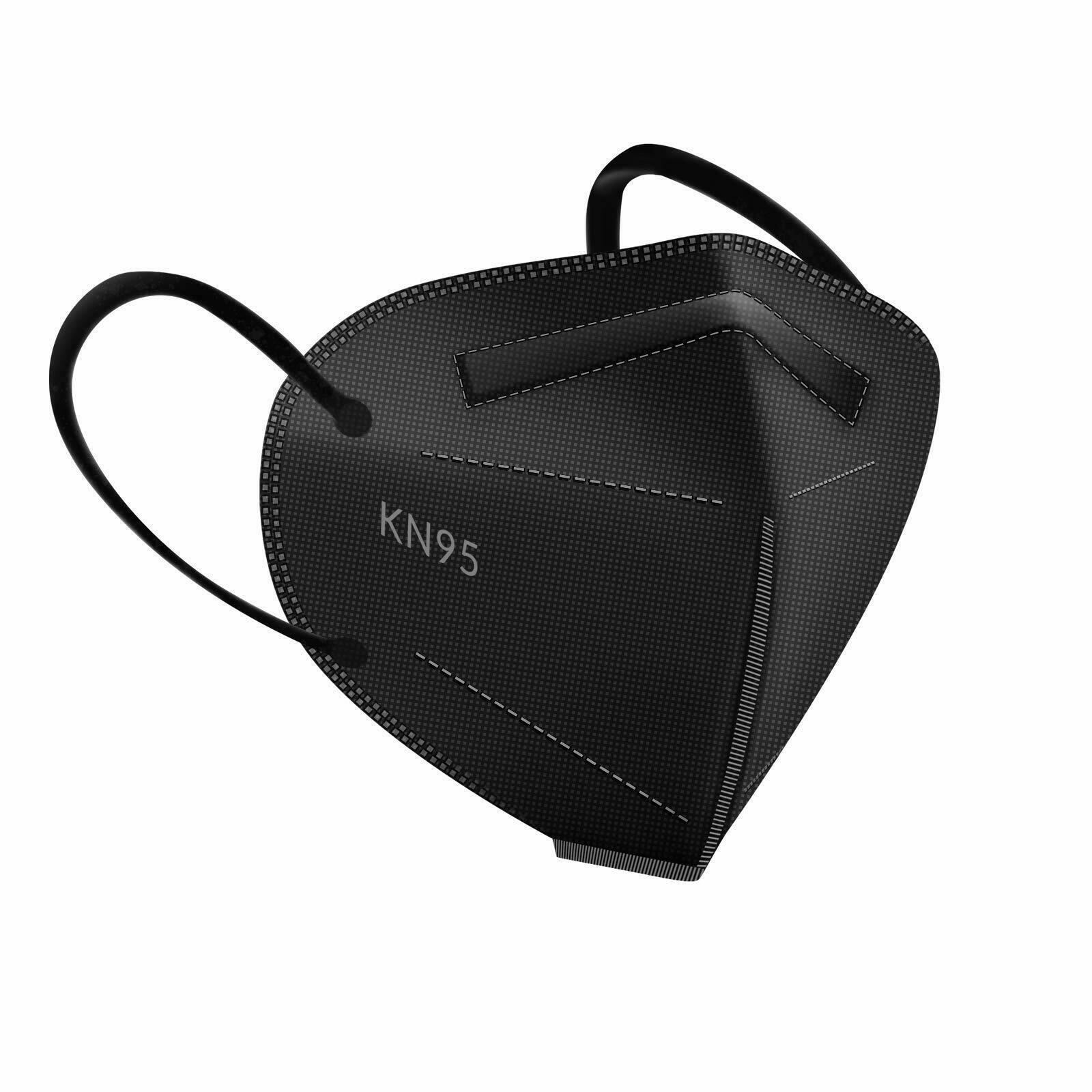 3-1000 Black KN95 Face Mask Disposable 5 Layer C.E Approval FFP2 Safety In Stock