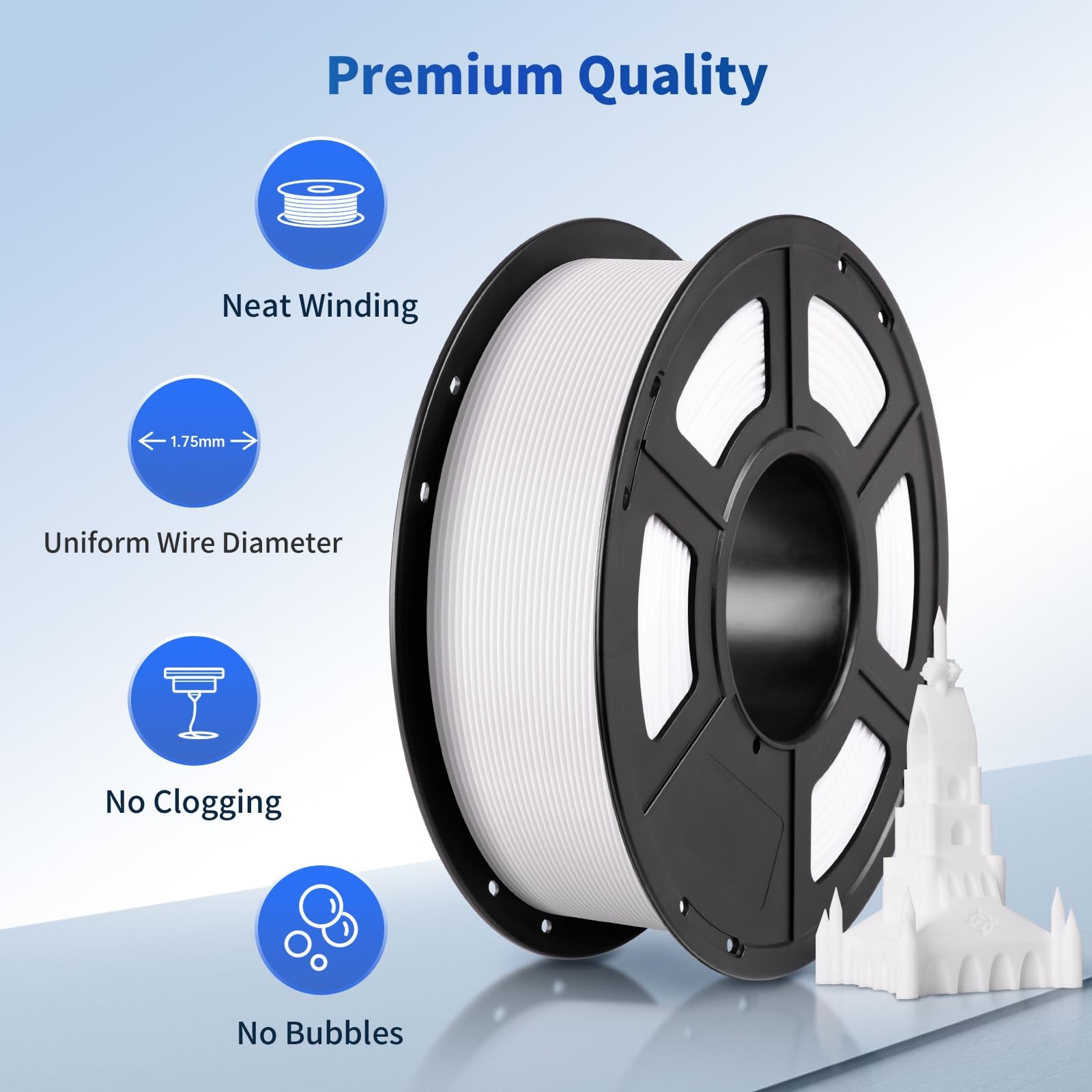 ANYCUBIC 1.75 millimeters, 4*1kg Pla (Black & White & Texture Grey & Clear)