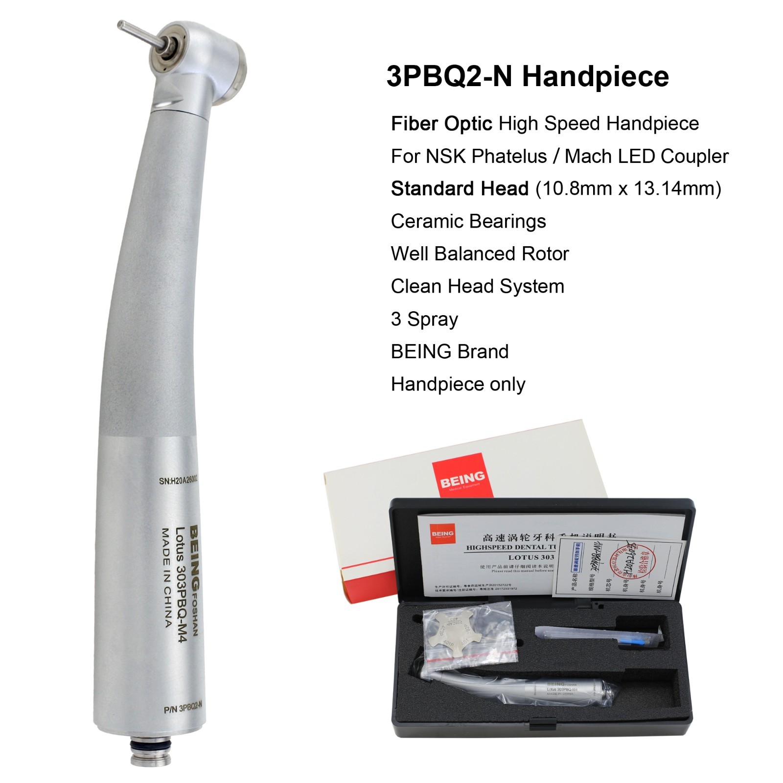 BEING Dental Handpiece High Speed Fiber Optic For KaVo MULTIflex NSK Coupler