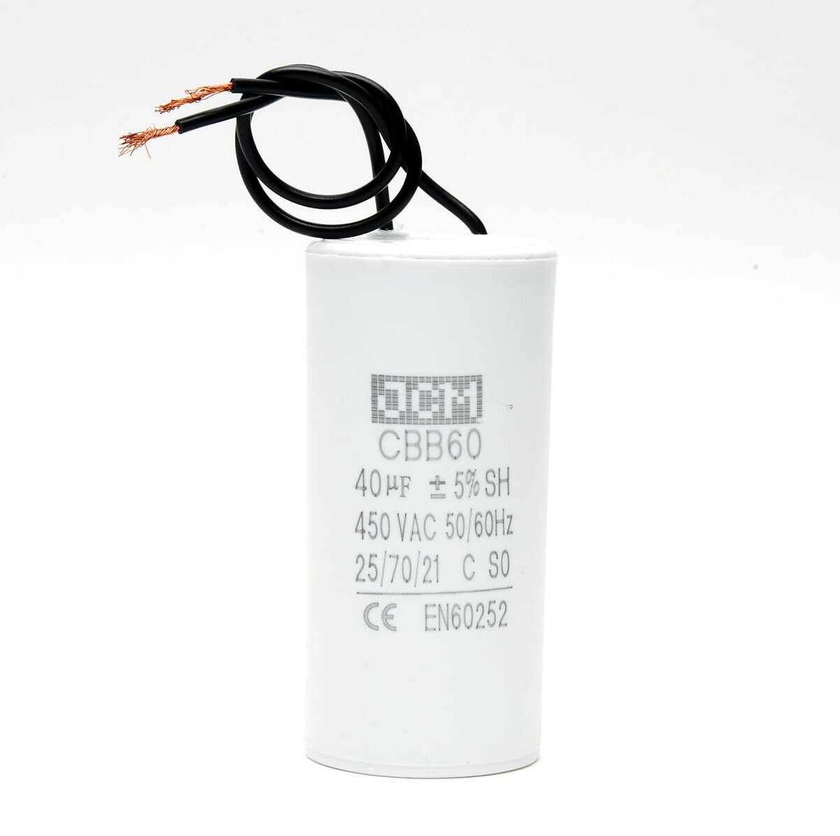 40UF 450VAC Wire Motor Run Capacitor 450V AC CBB60 40 UF Round White 50/60HZ Cap