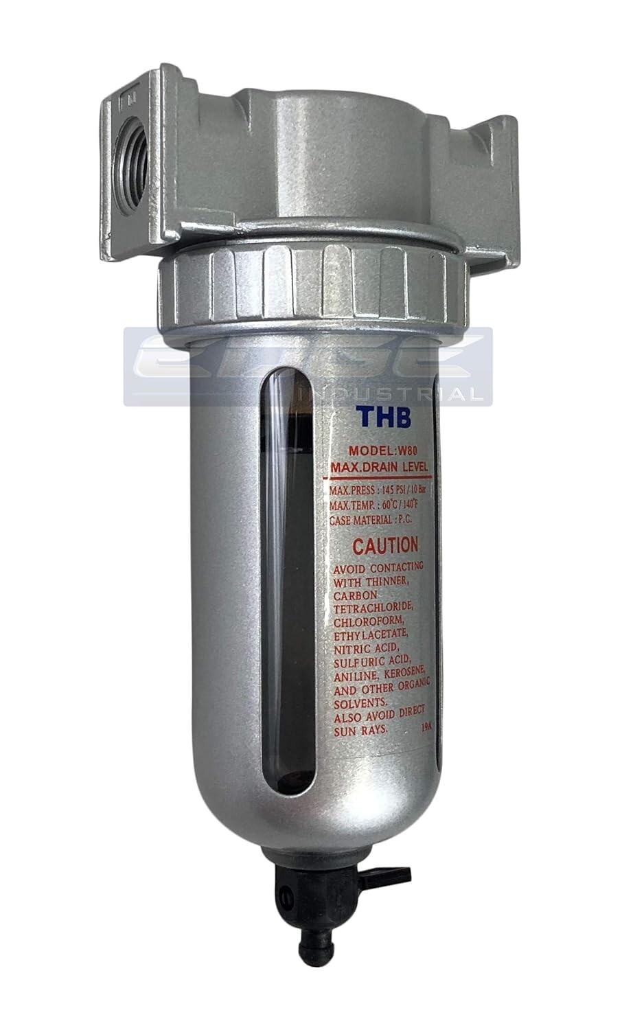 Moisture Removing Particulate Filter for Compressed Air, 2.7oz Bowl, 3/8″ NPT