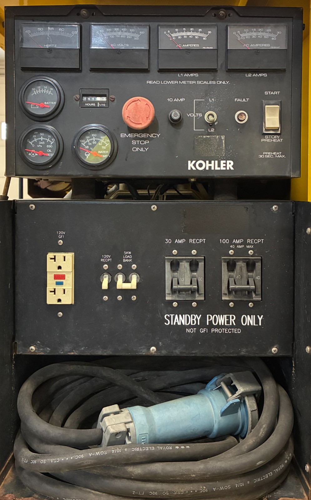 10KW Kohler Portable Diesel Generator, Kubota Diesel V1305, 120/240v 1P, WE SHIP