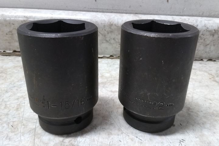 Proto J76121 20 Pc 3/4 to 2 In Size 1 In Drive Size SAE Impact Socket Set