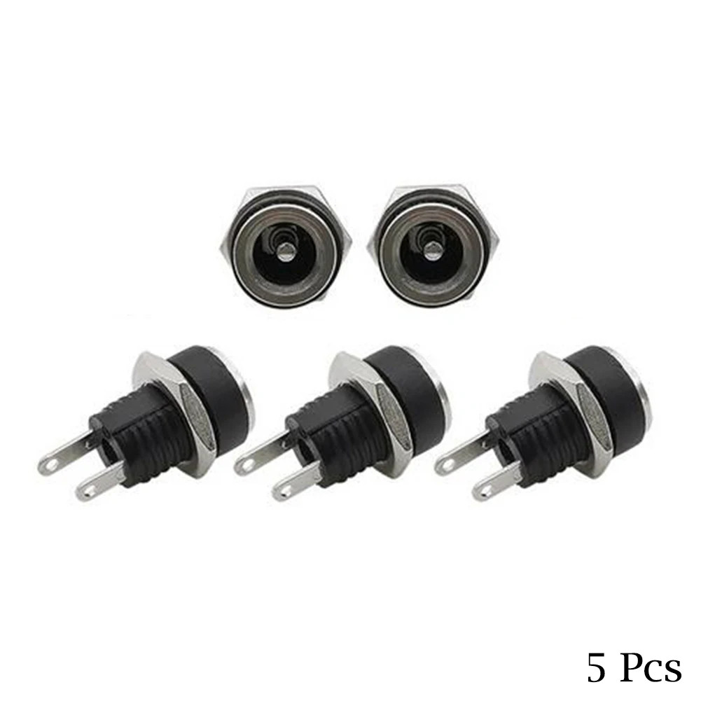 5 Pair DC 12V Male Female Socket Panel Mount Barrels Jack Plug Power Connector F