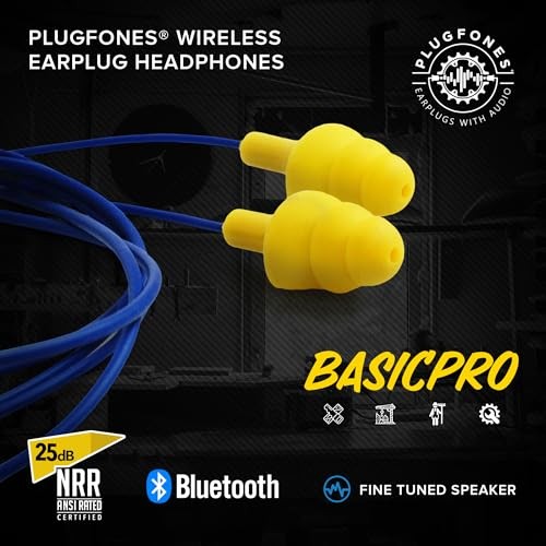 Basic Pro Earplug Headphones Wireless Bluetooth in-Ear Earplug Blue, Yellow