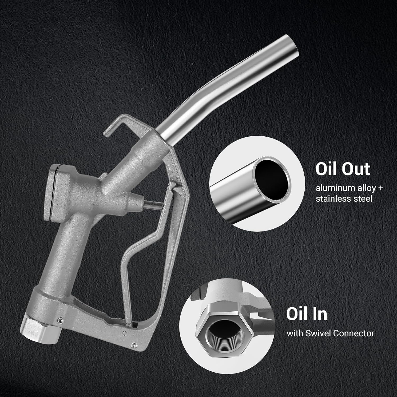 3/4 in NPT Manual Fuel Nozzle with Hook 15/16″ Spout Auto Shut Off Diesel Nozzle