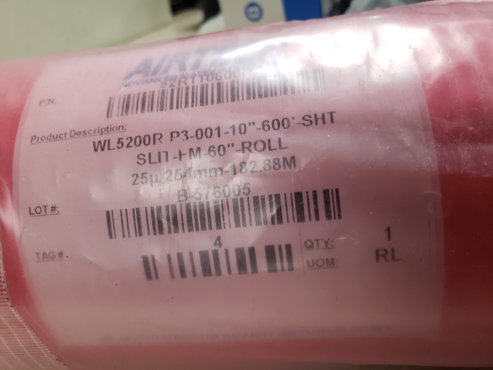 Airtech Perforated ETFE Release Film 60″ x 600′ Red Roll WL5200R 52R110600P3