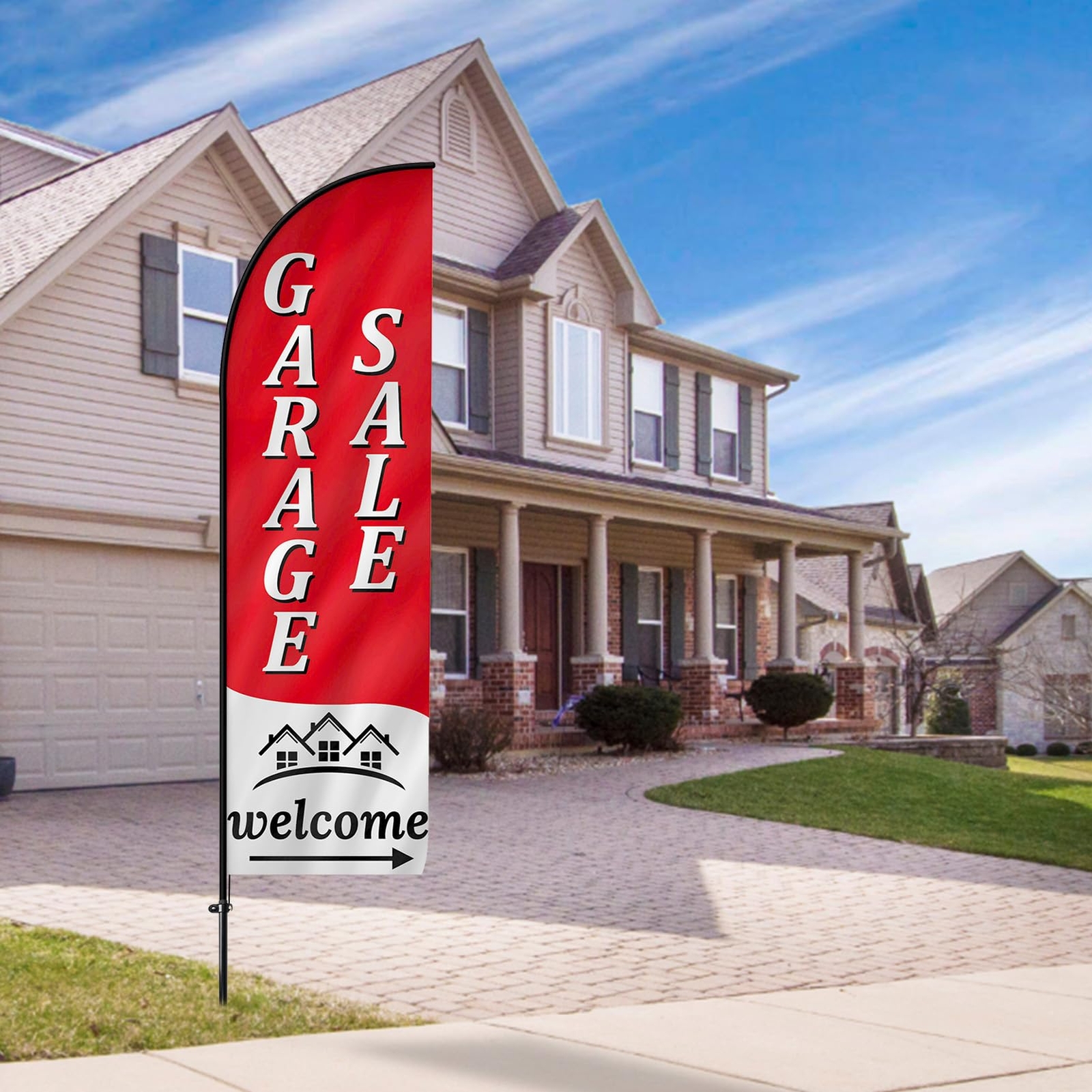 Garage Sale SignSwooper Advertising Flag & Pole KitYard Garage Sale Banner Fea