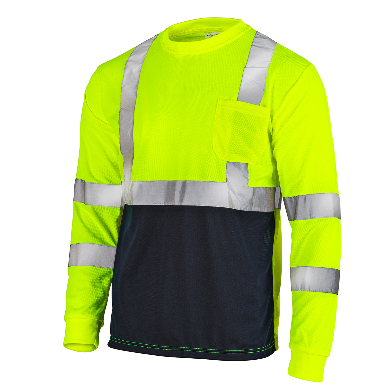 5 pack Hi-Vis Safety Workwear Long Sleeve Shirt Top Reflective Tape Two tone