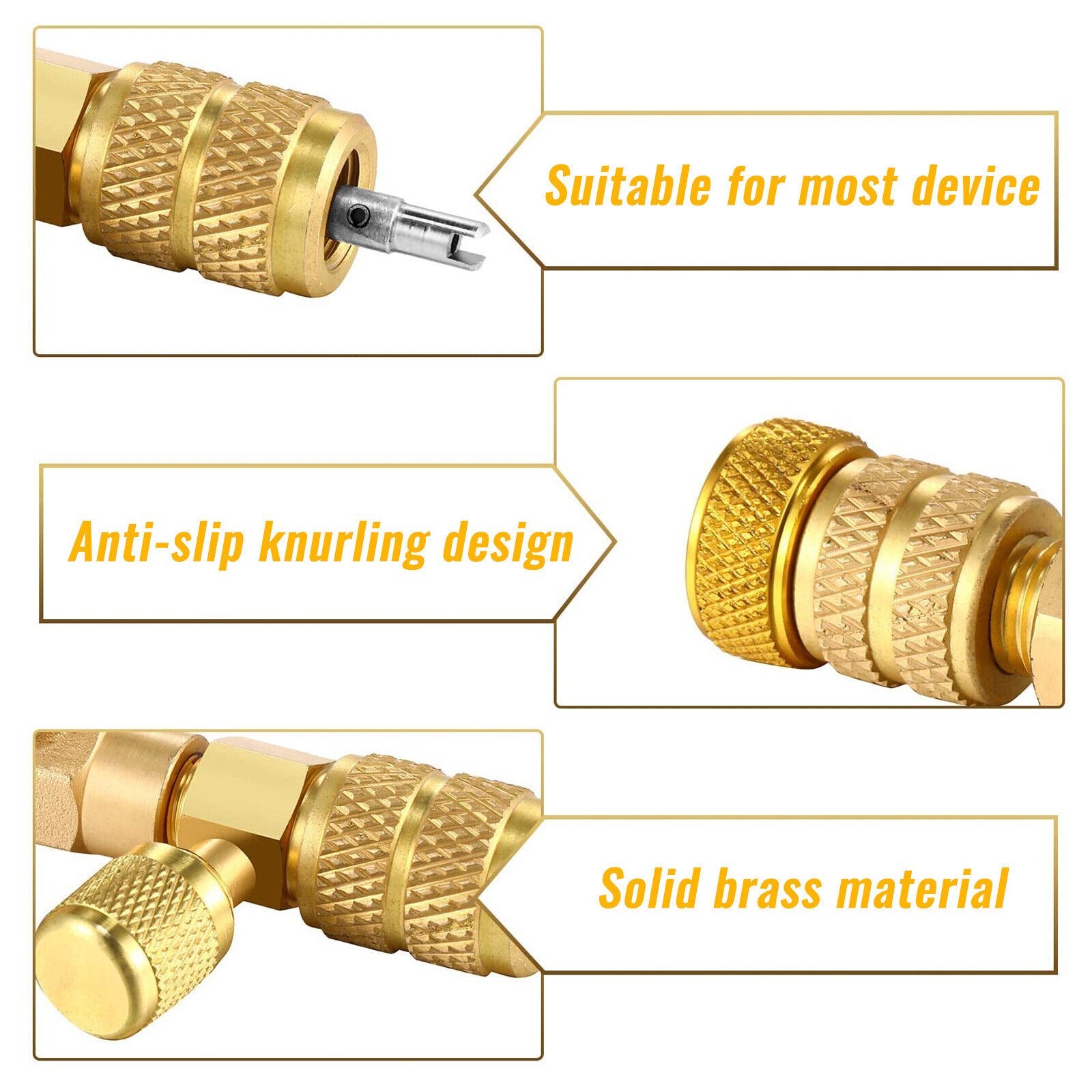 HVAC Tool AC Schrader Valve Core Remover Dual Size 5/16″&1/4″ Port Installer