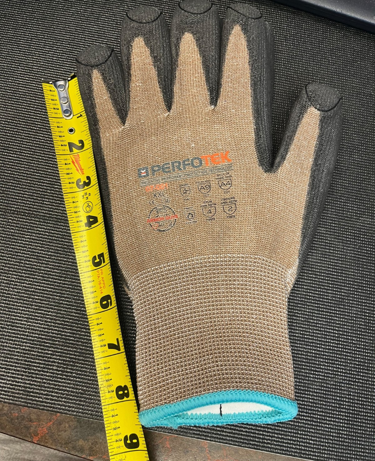 Armor Guys Work Gloves Perfotek 07-001 XXL Tan/Gray Grip 1 Dozen/12 Pairs NEW