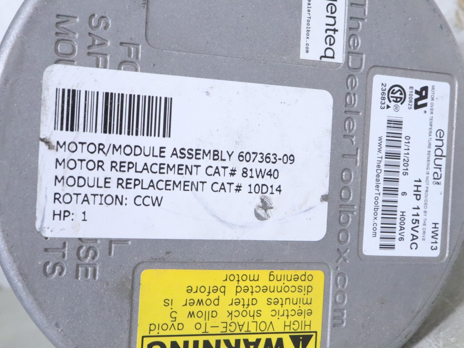 Genteq 5SME39SXL063A ECM Programmable Blower Motor 115V 1HP 1050RPM 607363-09