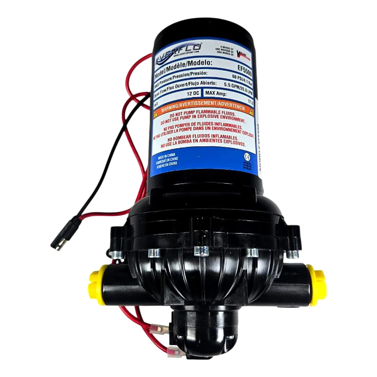 Everflo EF5500 12V DC 5.5 GPM 60 PSI Diaphragm Sprayer Pump