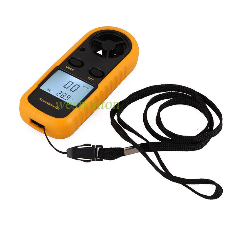 LCD Speed Wind Meter Scale Digital Temperature Anemometer Thermometer