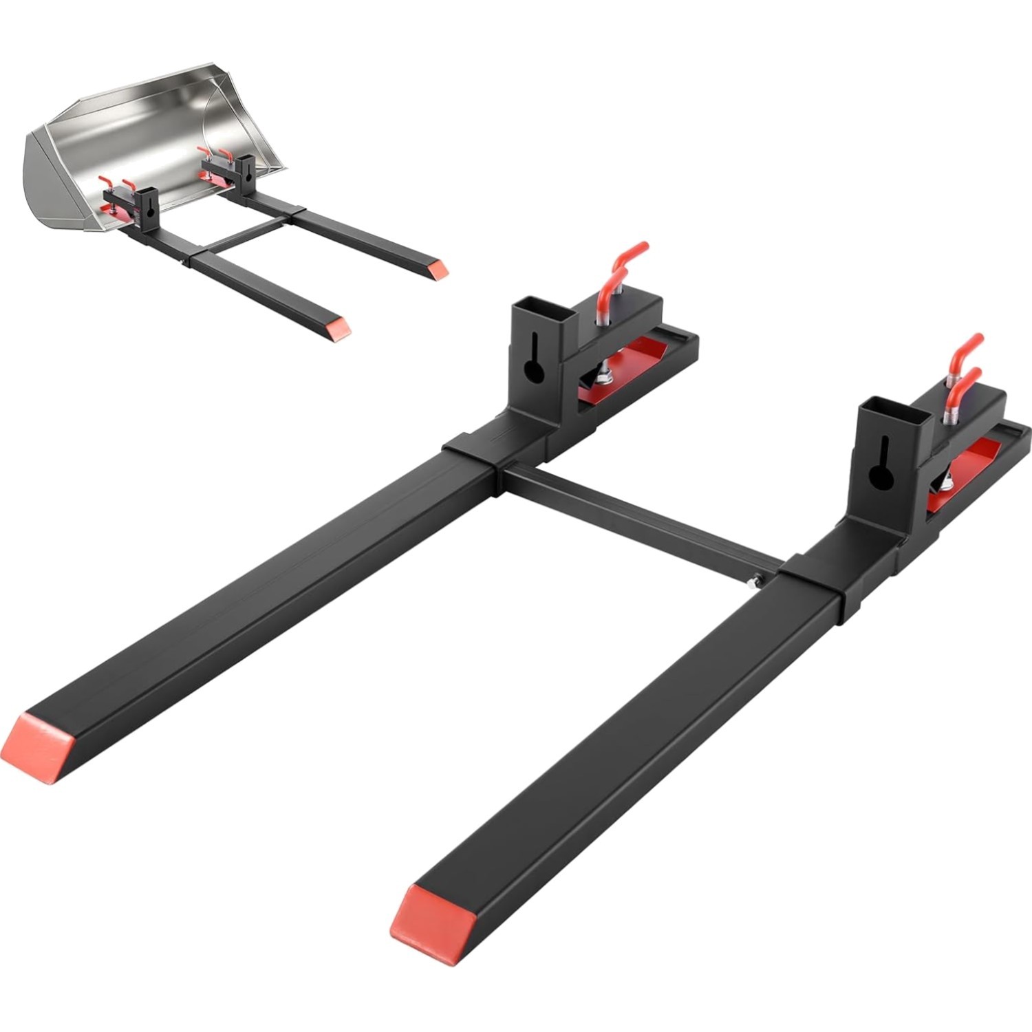 Vevor Clamp On Pallet Forks 4000 Lb 60 In Tractor Loader Black