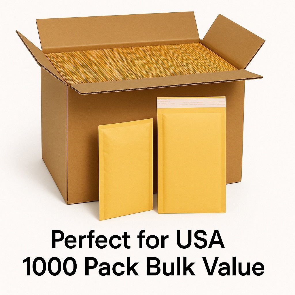 1000 Kraft Bubble Mailers 4×8 Padded Envelopes Bulk Shipping Supplies USA